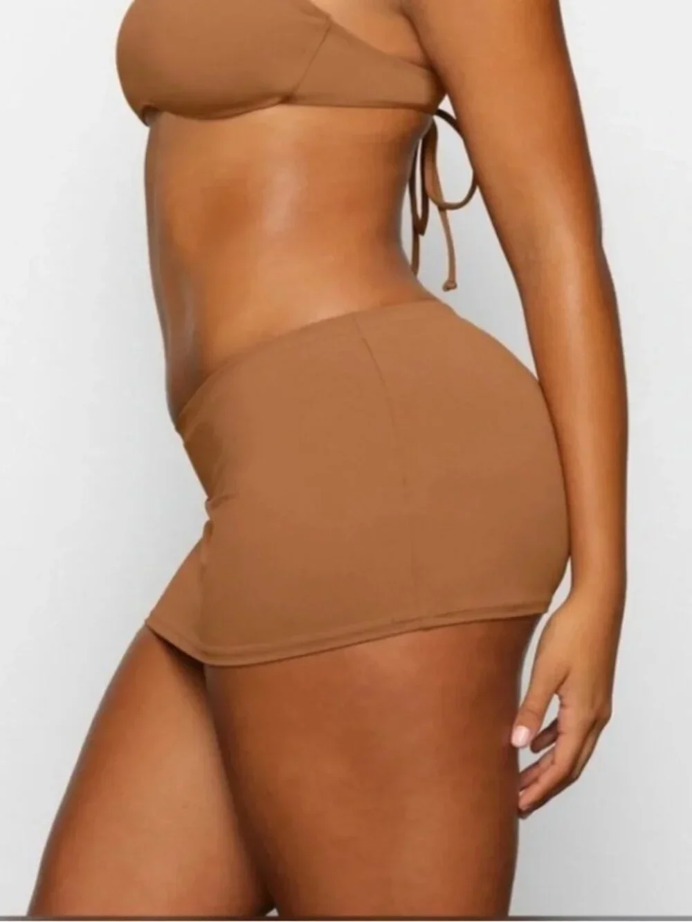 Skims Swim Micro Mini Skirt in Almond -NWT